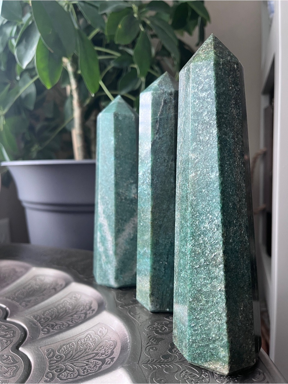 Dark Green Aventurine Tower